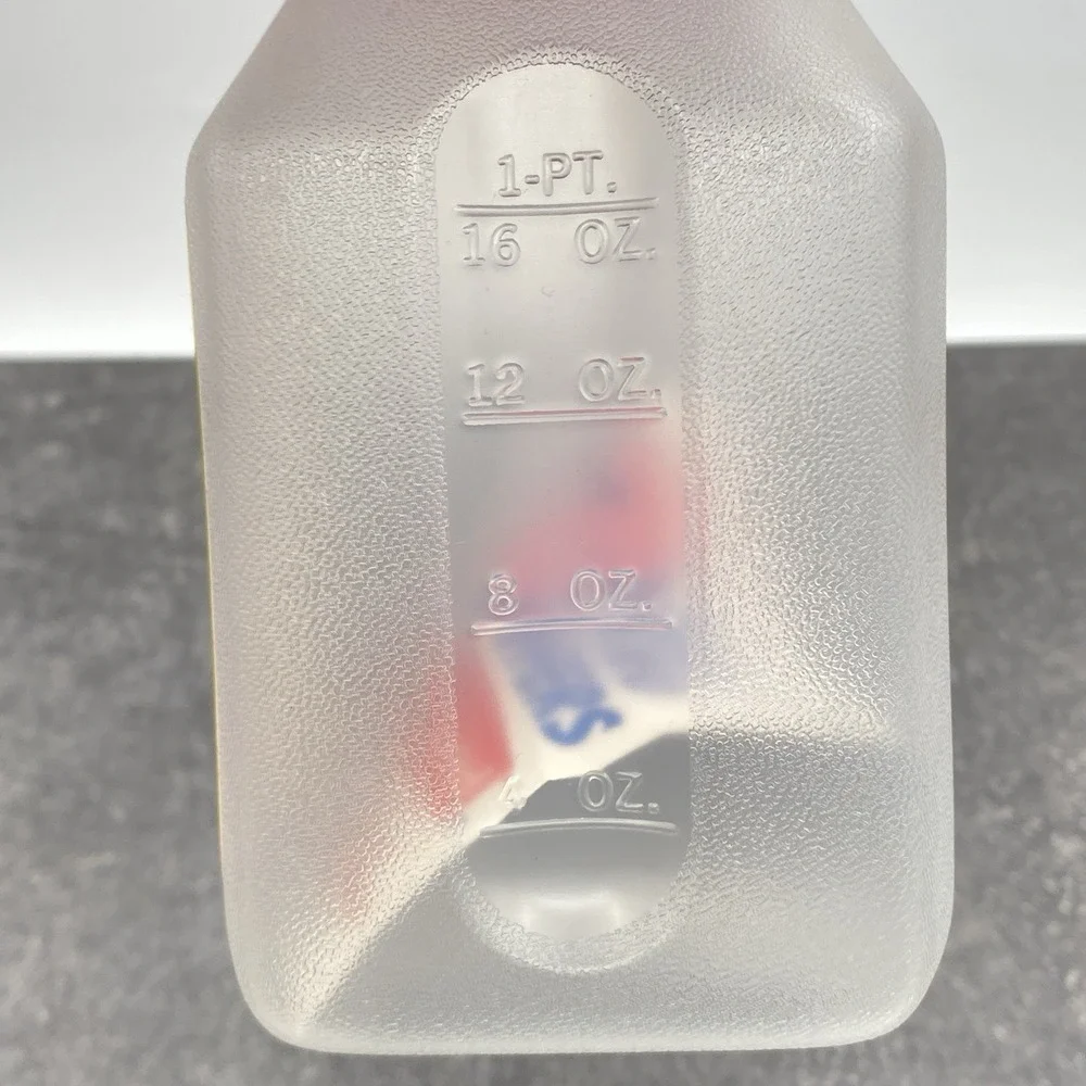 New Rubbermaid Red Lid Sippin' Saver 3121 Clear One Pint Bottle 0229 + Straw NOS